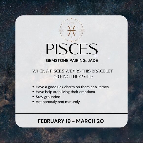 NWT Wool + Pepper Co. Pisces + Jade Ring - zodiac x gemstone collection - Picture 1 of 8